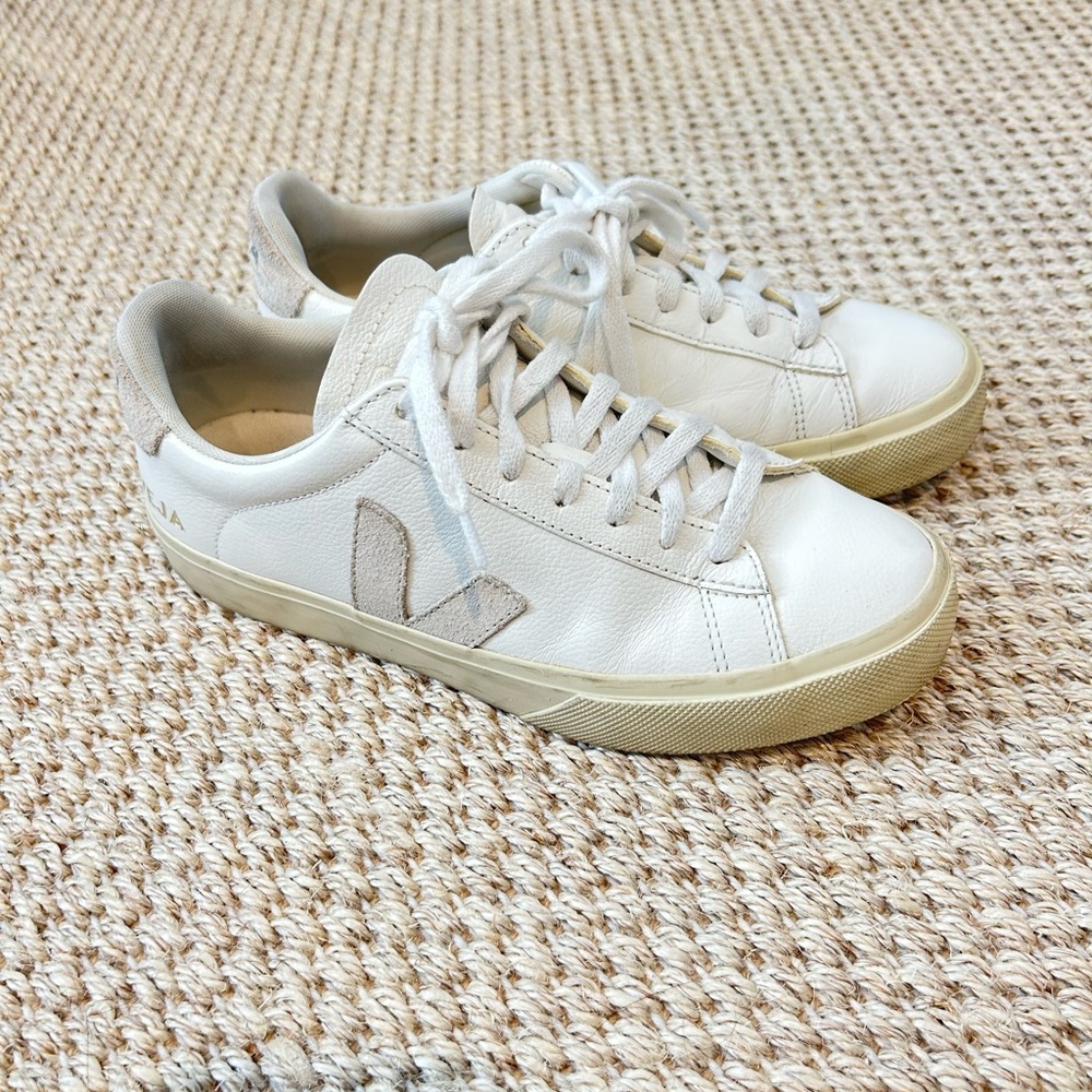 Veja Women's Cream and White Sneakers